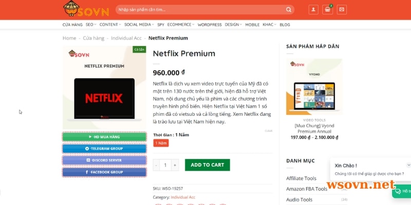 Netflix Premium Nếu có nhu cầu mua tài khoản Netflix, liên hệ ngay với WSOVN.NET