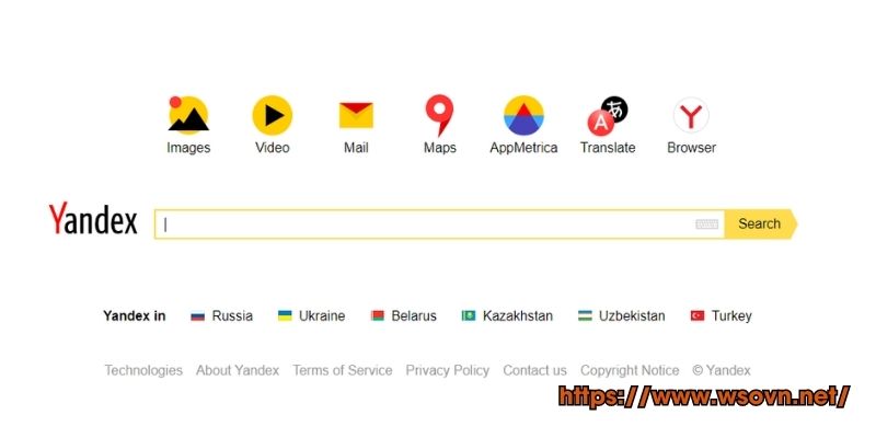 Công cụ tìm kiếm Yandex (Yandex.com) 